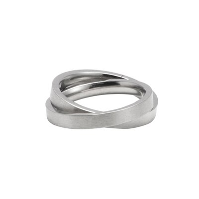 Anillos dobles de acero inoxidable para hombre y mujer, anillos sencillos sin definir, joyería de San Valentín, accesorios de compromiso, estilo coreano