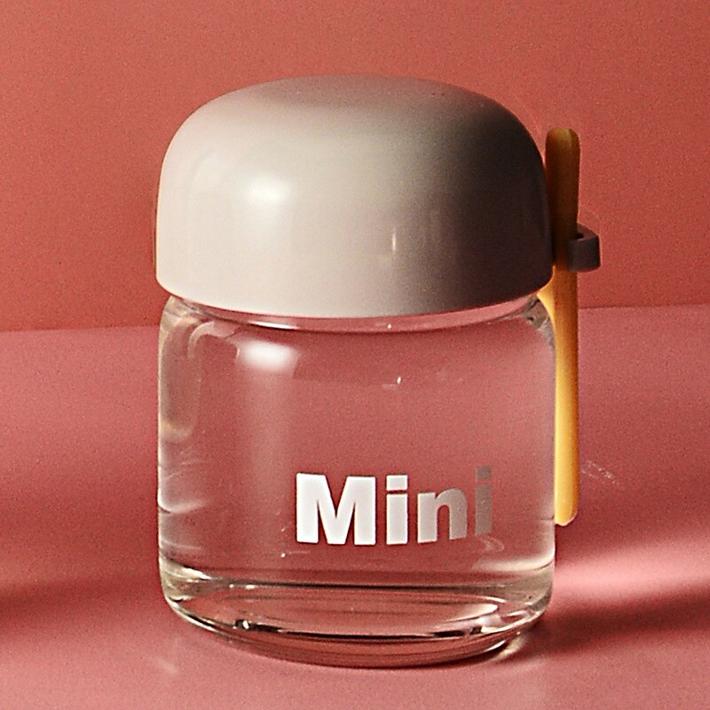 150ml bærbare glas vandflasker sød mini varmebestandig vandkop til børn studerende drikkedunk med hånd reb kopper: 3
