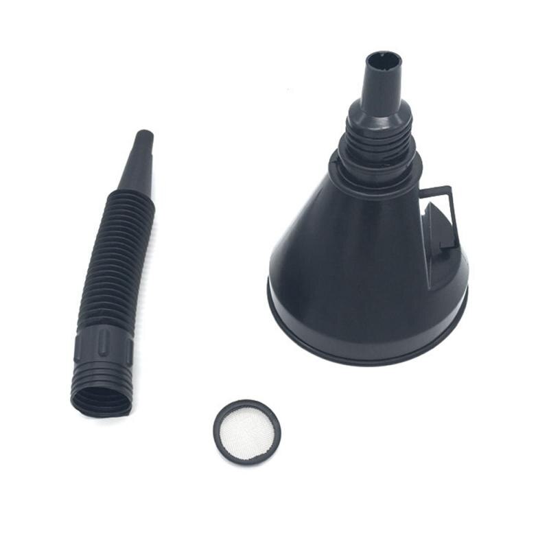 Black Plastic Flexibl 2 In 1 Plastic Funnel Can Spout For Oil Water Fuel Petrol Diesel Gasoline Black Funnel Flexible Detachable