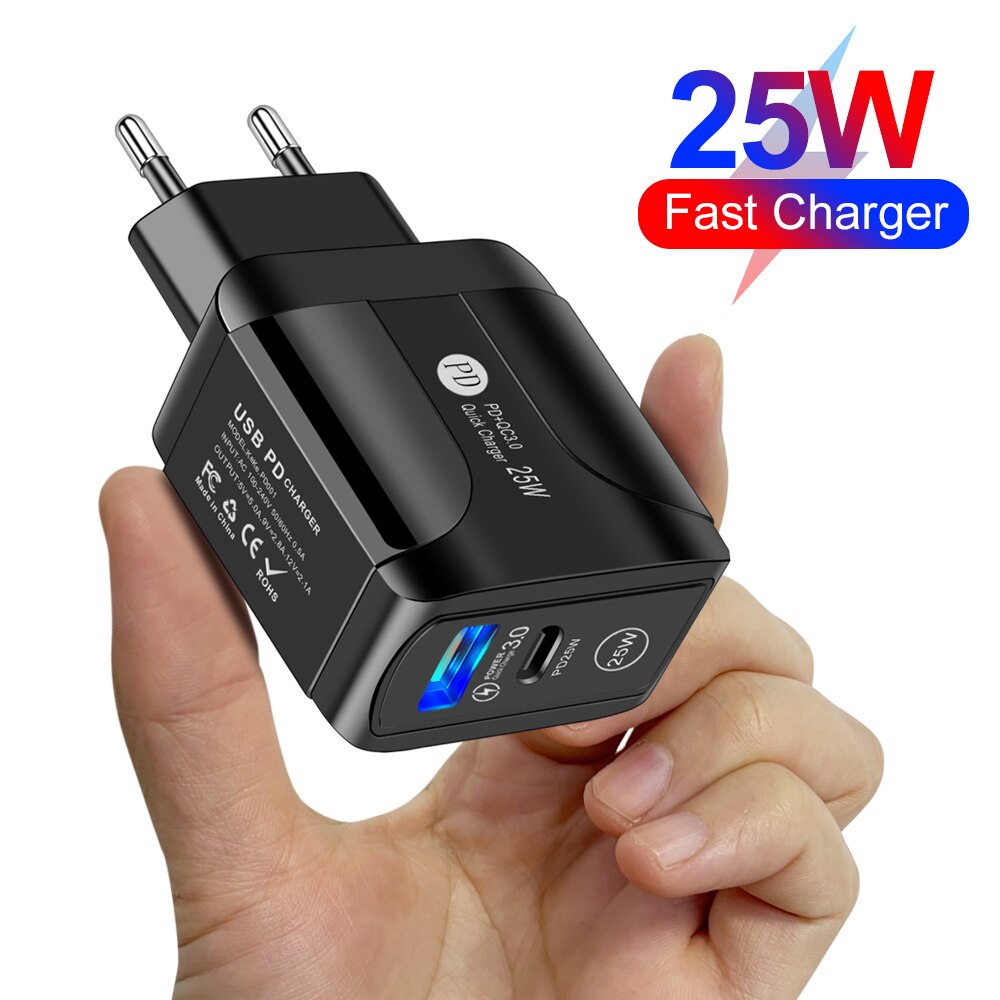 Lovebay Phone Charger PD 25W Quick Charge 3.0 Dual USB Charger For iPhone13 Pro Samsung Xiaomi Mobile Phone Fast Charging