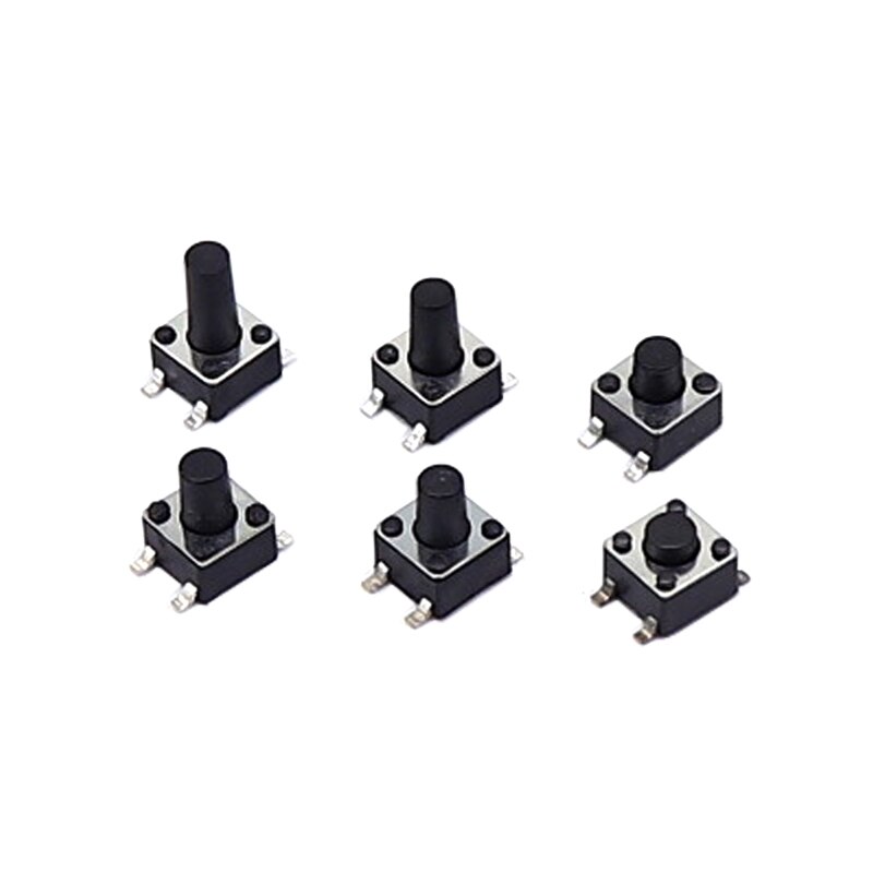 50 STKS/PARTIJ 4.5*4.5mm 4.5X4.5 Toetsschakelaars Drukknop Koper 4PIN SMT SMD Micro Schakelaar 4.5x4.5x3.8/4.3/5/6/7 MM