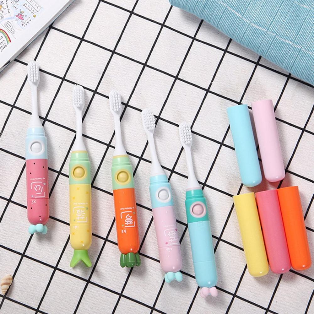 Adult Children Electric Toothbrush Portable Mini Ultrasound Couple Kids Cartoon Travel Set