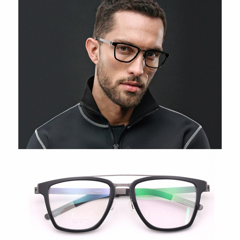 Danmark märke titan glasögonbåge män kvinnor ultralätt receptbelagd myopi utan skruv glasögonbåge gafas 4507