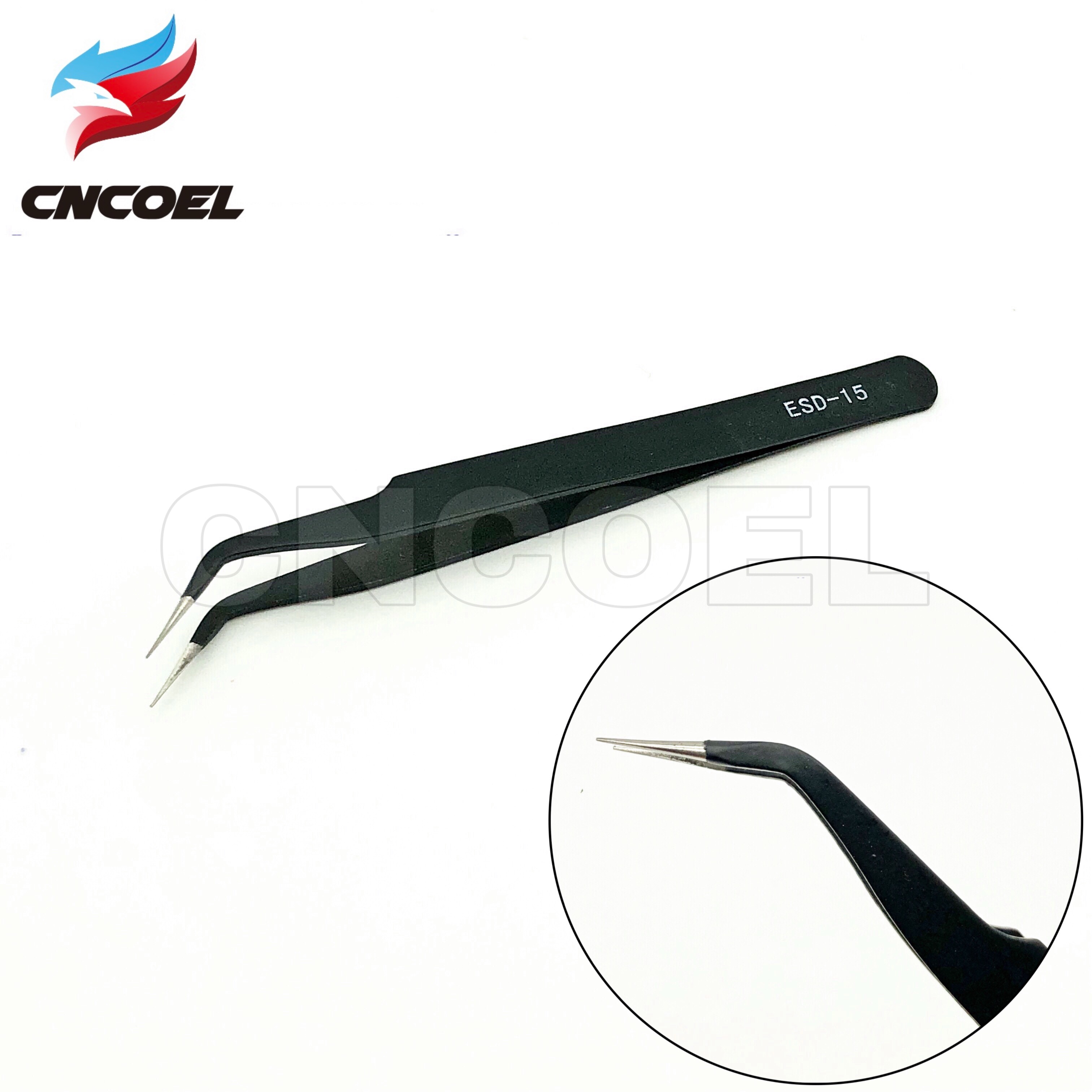 2pcs/lot ESD-10 ESD-15 Anti-static Curved Straight Tip Forceps Precision Soldering Tweezers Set Electronic ESD Tweezers Tool