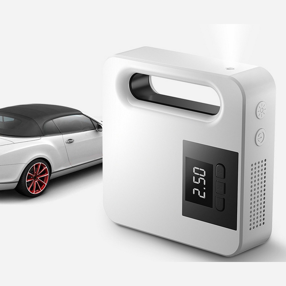 Portable Air Compressor Tire Inflator Car Tyre Air Pump Digital Pressure Gauge Bright with Emergency Flashlight