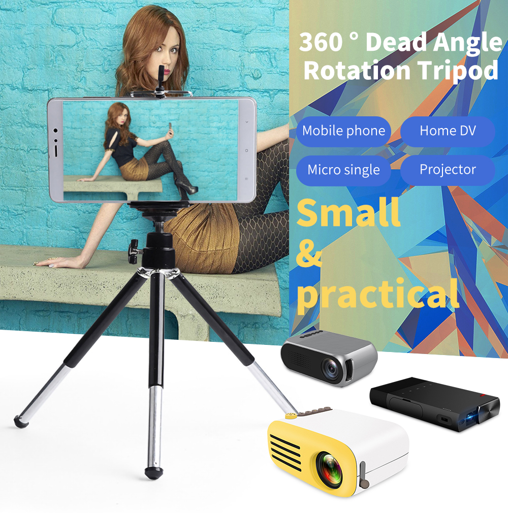Lejiada 6 tommer kompatibel bærbar projektor mini stativ kameratelefon  yg300 yg320 l1 q2 yg200 yg310 814 t200 osv. stabil stander
