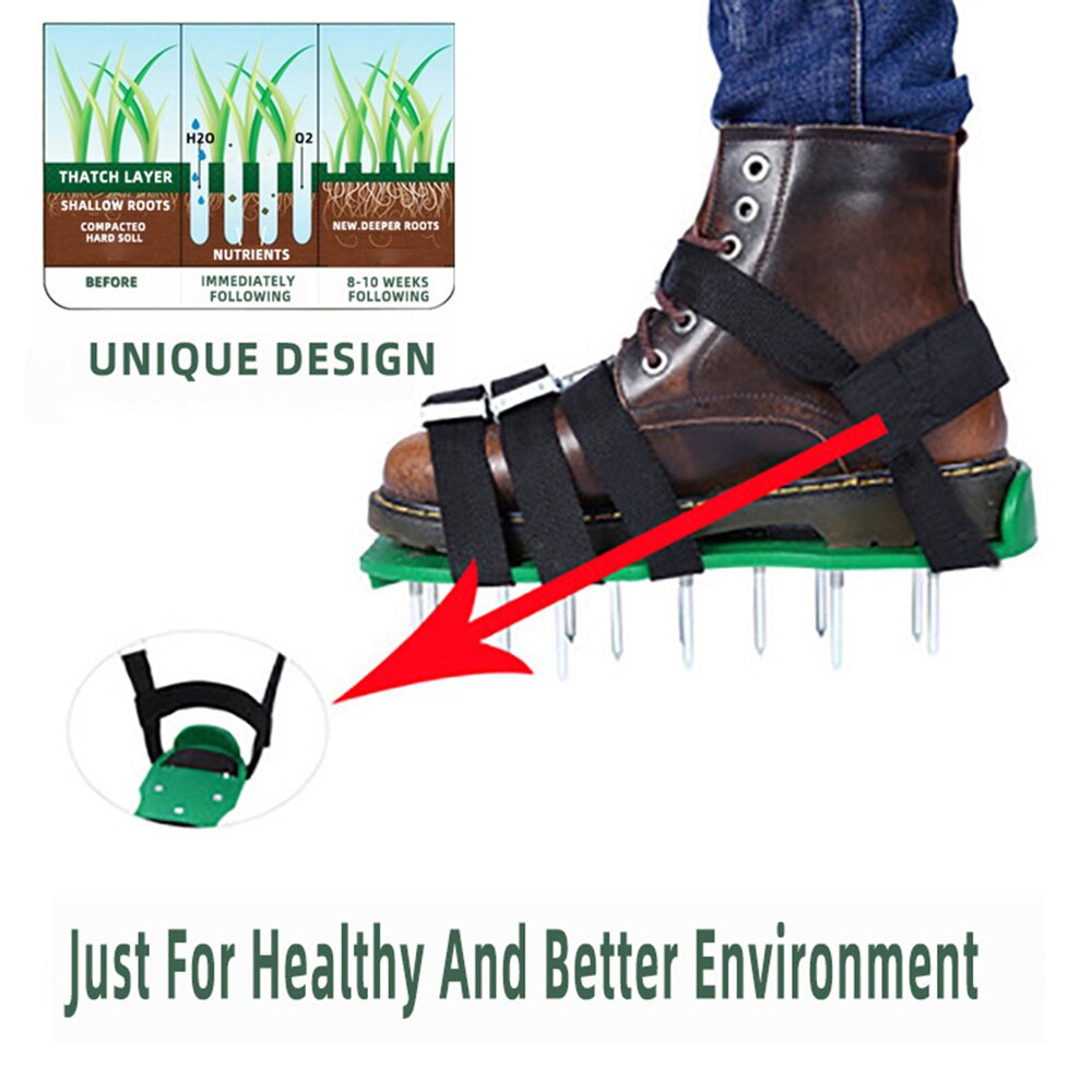 Herbe dopée jardinage marche revitalisant pelouse aérateur ongles cultivateur Yard jardin outil sandales chaussures ongles chaussures outil