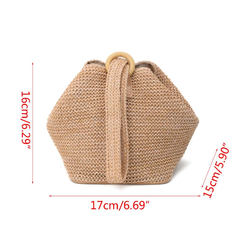 Bolso de mano con correa de ganchillo de paja para mujer, Mini bolso de mano con correa para la playa, bandolera de noche, de verano,