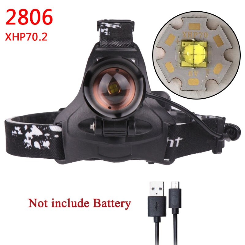 Litwod Z20 CREE XHP70.2 LED phare avant lampe frontale lampe torche 18650 batterie VS 3 pièces XM-L T6: option E
