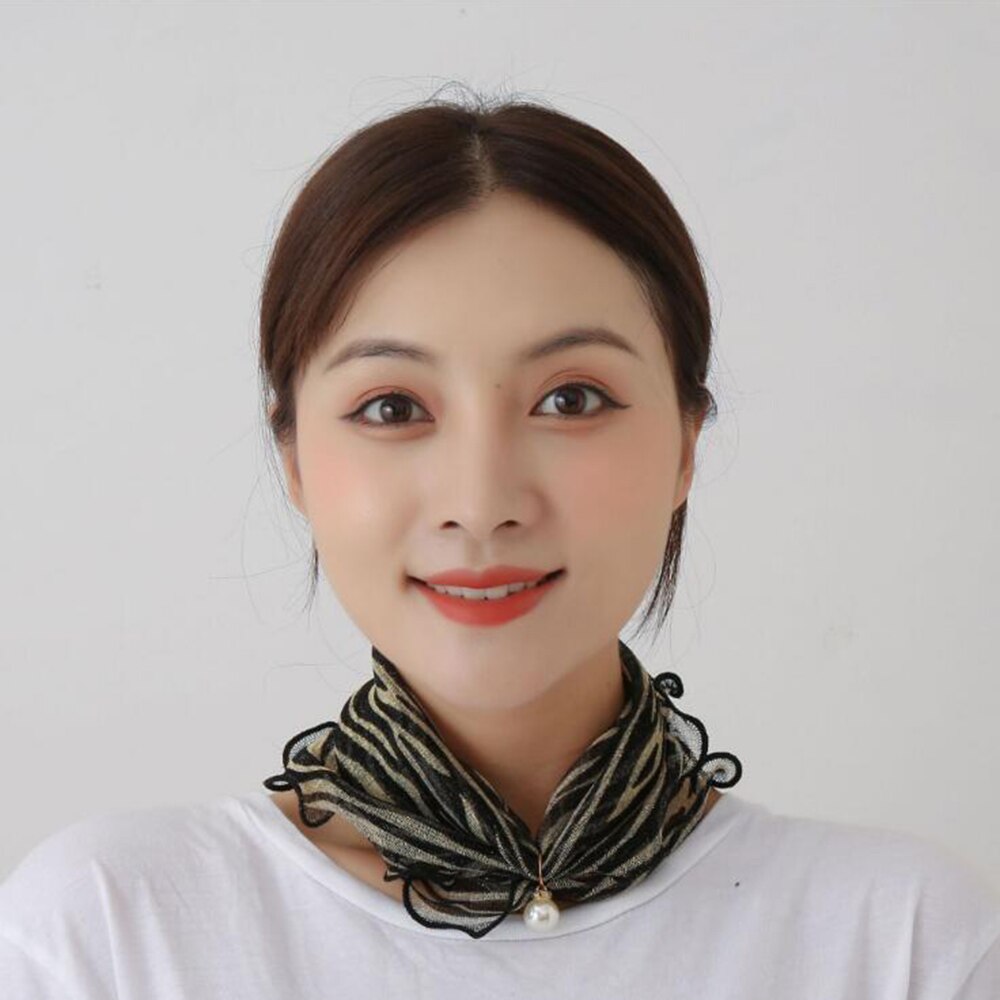 Lace Pearls Scarf Wood Ears Gold Thread Lace Variety Lady Neck Hair Chiffon Scarves Soft Spring Summer Scarf Mother's Day: 7