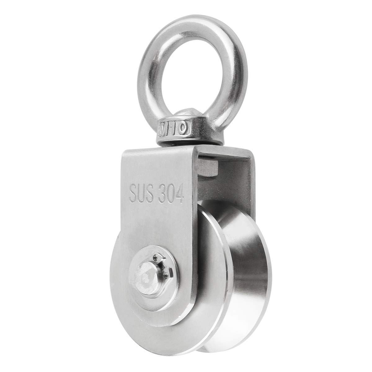 V Type Swivel Pulleys 304 Stainless Steel Duplex Bearing Super-Silent Detachable 360 Degree Rotation Heavy Duty Traction Wheel