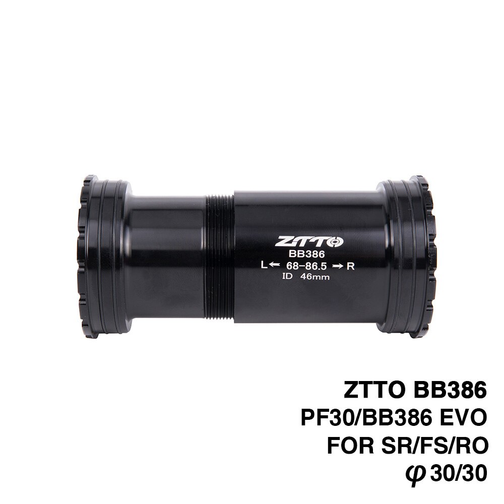 Ztto  bb386 evo 30 pf30 cykel press fit bundbeslag aksel til mtb landevejscykel rotor 3d bb k force 30mm kranksæt kædesæt: Sort
