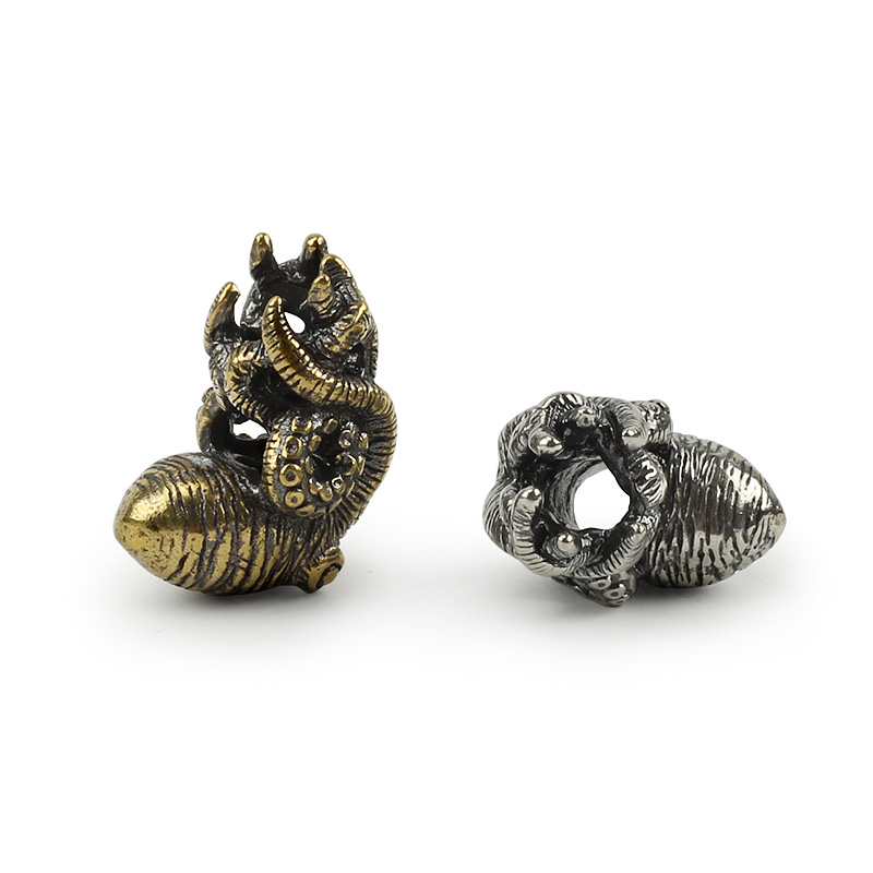 Bläckfisk kniv pärlor mässing bläckfisk pärlor paraply rep hänge vintage koppar paracord pärlor diy