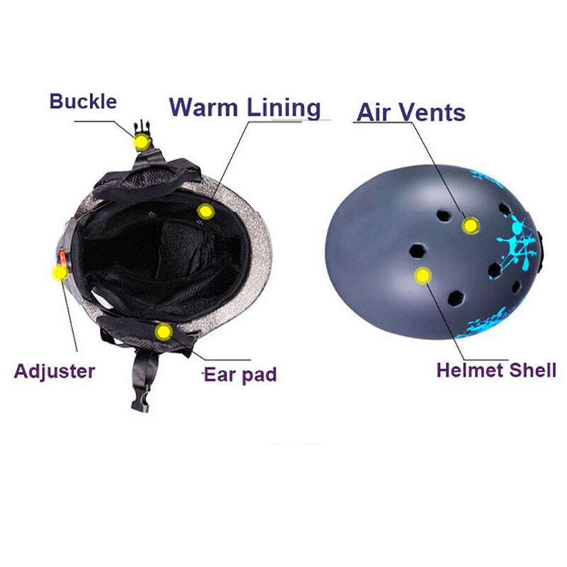 MOON Skiing Helmet with 2 Winter Adult Men Snowboard Skateboard Equipment Sports Safety Ski Helmets for men with goggles