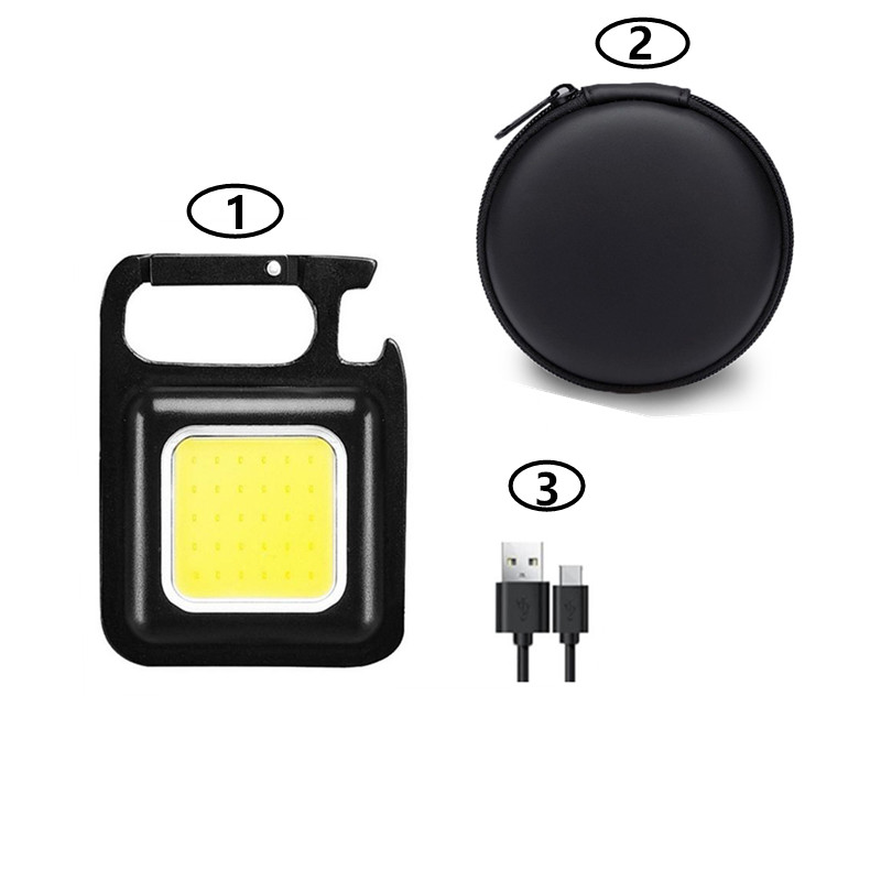 1-10PCS Mini LED 1000LM Zaklamp Sleutelhanger Multifunctionele Draagbare COB Camping Lampen USB Opladen Werklampen Vissen Lanterna: Natuurlijke Witte