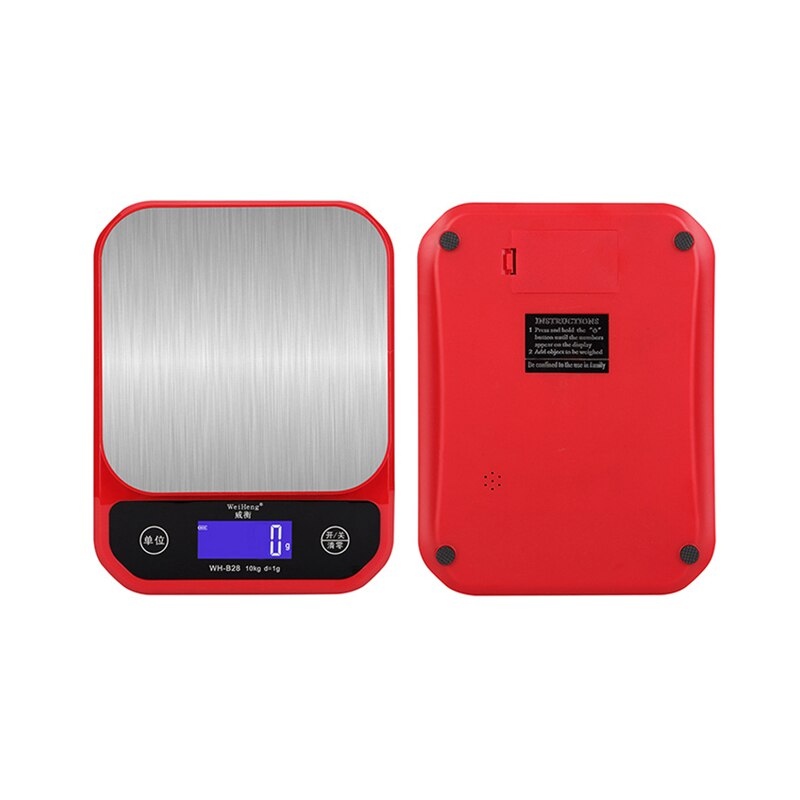 Balance de cuisine numérique étanche IP67, en acier inoxydable, pour régime alimentaire, 10kg/1g 5kg/0.1g, chargeur USB: 5kg 0.1g Red