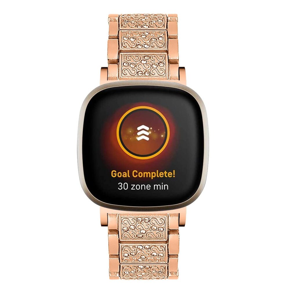 Smykker bling bånd til fitbit sense/versa 3 bånd til kvinder mænd erstatning rhinestone armbånd metal rem til fitbit versa 3