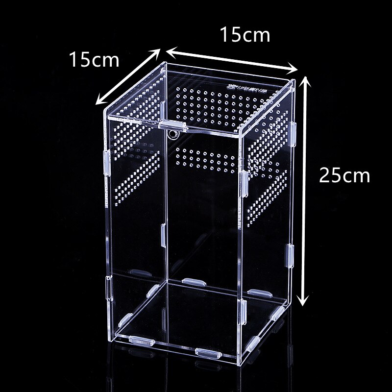 Transparent Acrylic Box Terrarium for Reptile and Amphibian Cricket Turtle Spider Snail Glass Shelter Terarium Terraria Gecko: S-151525