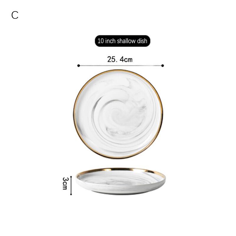 Top knogle keramik middagssæt suppeskål sæt porcelænsservice sæt tallerken bordservice spisestel bordservice sæt bestik sæt: C