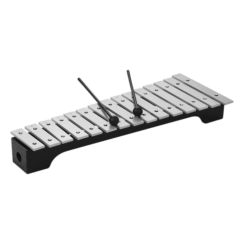15- noter xylofon glockenspiel träbaserade aluminiumstänger med mallets slagverk musikinstrument med bärväska