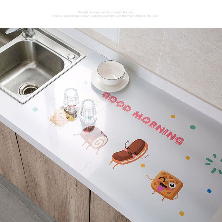 Cozy Kitchen Stickers Anti-oil PET Wall Decals for Cabinet Stove Waterproof Kitchen Sticker Home Decoration Mural Cute Wallpaper