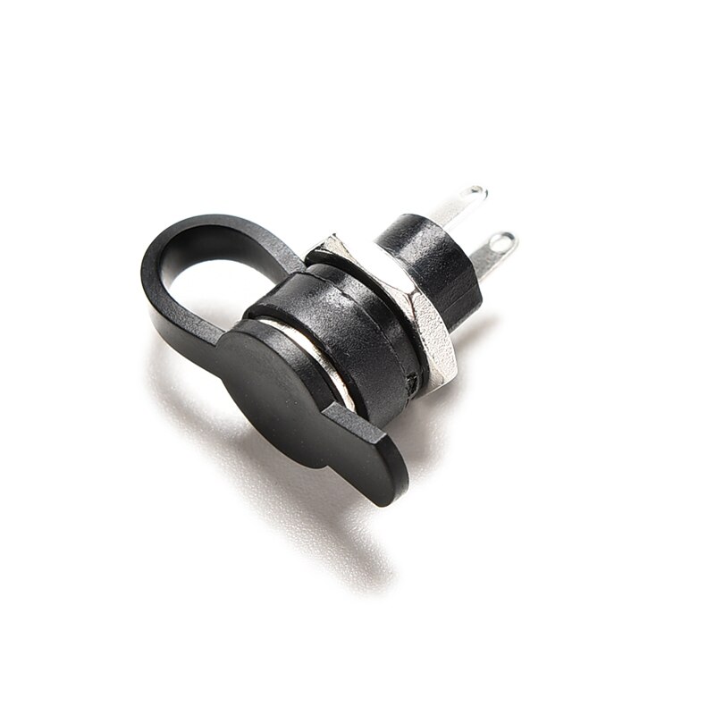 5pcs Black Waterproof DC Power Socket Jack Power Charger Plug Panel Mount Female Mount Connector 3A 5.5x2.1mm