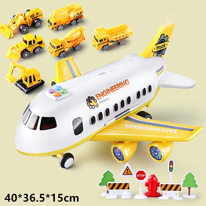 Spielzeug Auto Musik Geschichte Simulation Track Trägheit Flugzeuge Kinder Große Größe Passagier Flugzeug Spielzeug Flugzeug Modell Kinder Airliner: 18pcs Engineering