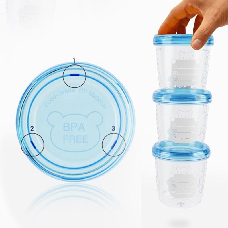 Baby Complementaire Voedsel Opslag Fles Collectie Bpa Gratis Producten Food Grade Pp Zuigeling Diepvriezer Container 180 Ml Capaciteit