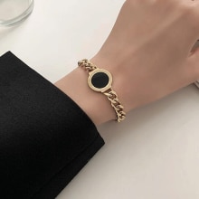 316L Edelstahl Neue Gehobenen Schmuck Römischen Ziffern Natürliche Hülse Charme Starke Kette Armbänder Armreifen Für Frauen