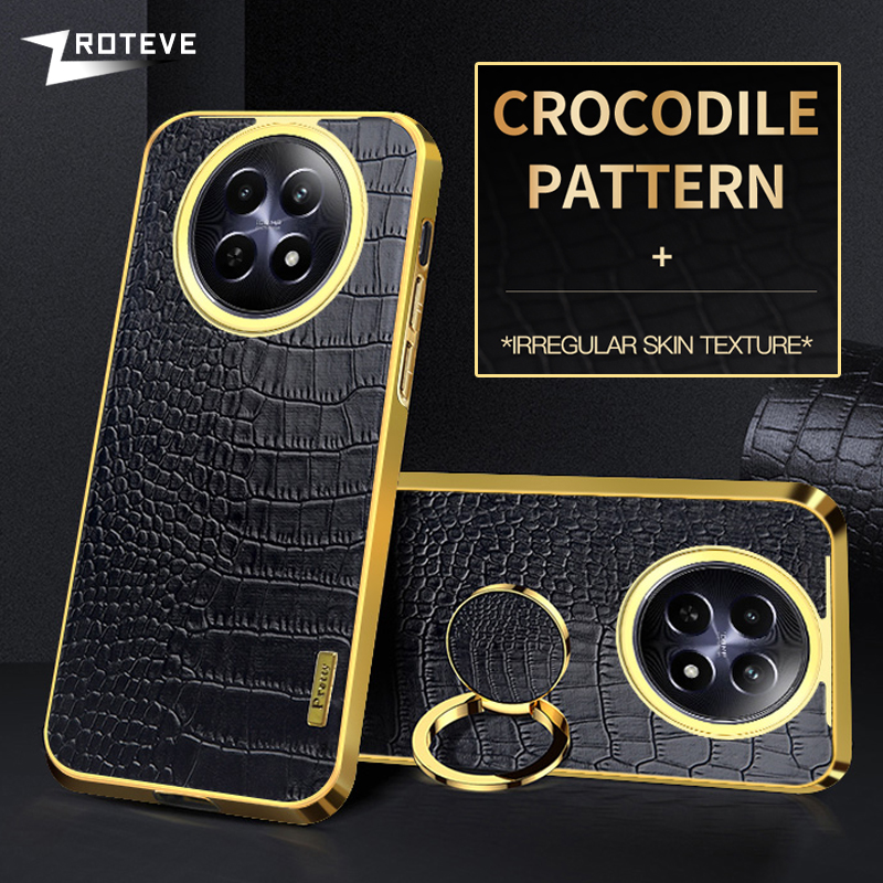 For Realme12 Pro+ Case Zroteve Plating Silicone Crocodile Leather Cover For OPPO Realme 12 Pro Plus 12x Realme12x 5G Phone Cases