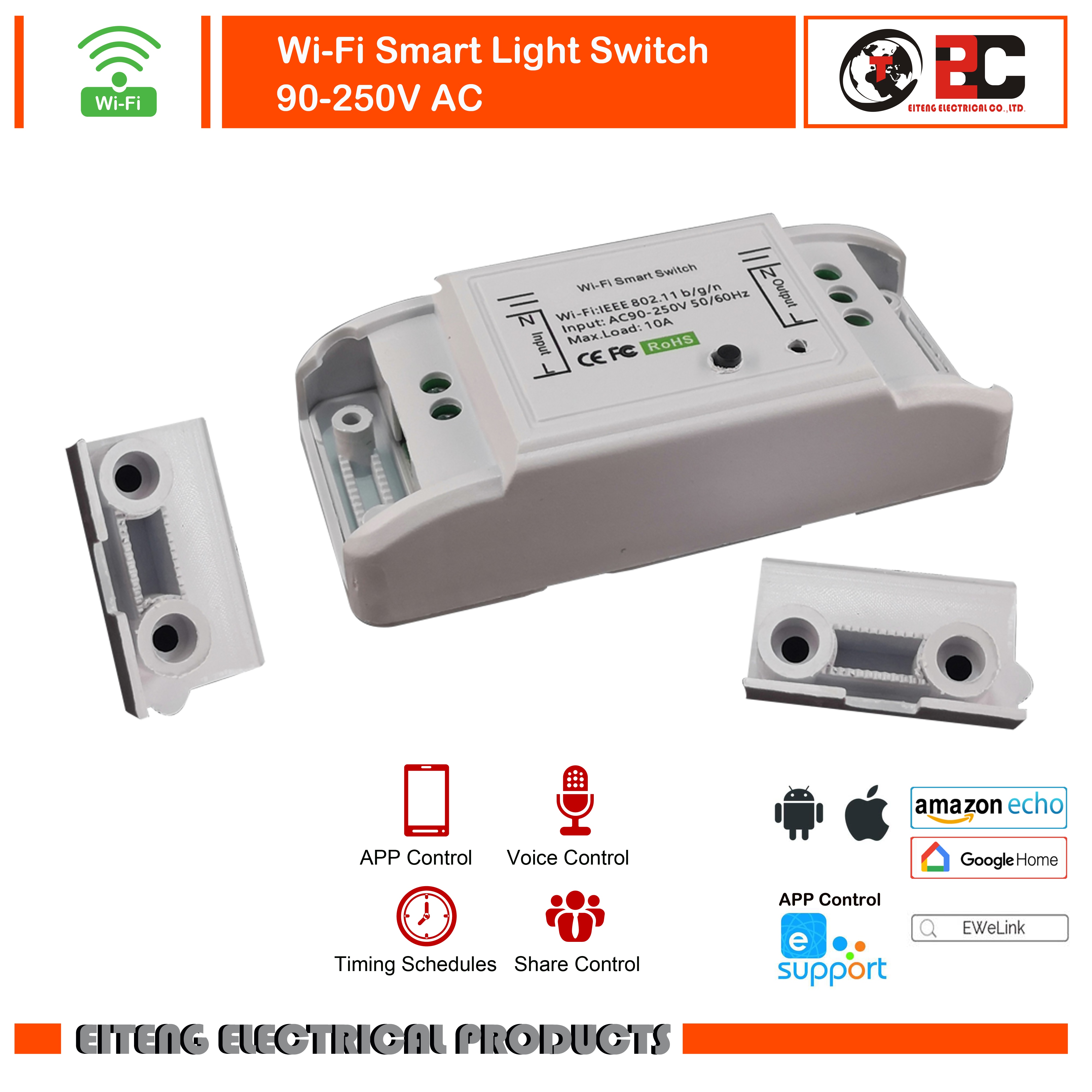 DIY WiFi Smart Light Switch Universal Breaker Timer Smart Life APP Wireless Remote Control Works with Google Home Alexa