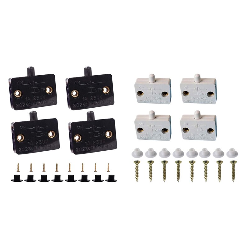 4 Stck Schrank Tür Schalter Schrank Lampe Schalter Schubladen Öffnen auf Schließen Tür Anwendbar zu 12V 24V 110V