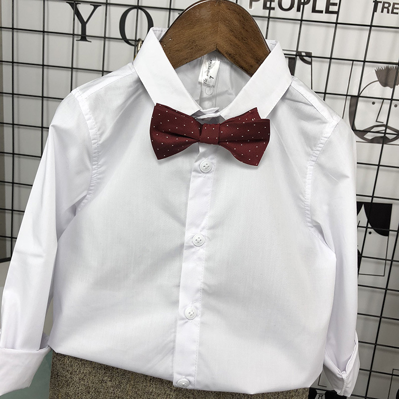 Boys Suit Performance Costume Fiower Girl Dress British Suit Boy Formal Dress Wedding Dress coat Two-Piece Suit: White / 9