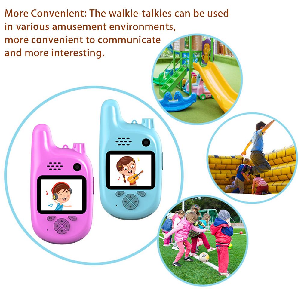 Walkie-talkie de con cámara de dibujos animados para niños, intercomunicador de aspecto bonito, juguetes para niños,