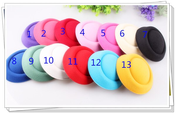 Mini tocados de de boda, sombreros con purpurina, accesorios para el cabello, para novia, 5,2 "(13 CM), 13 colores, 24 unidades/lote