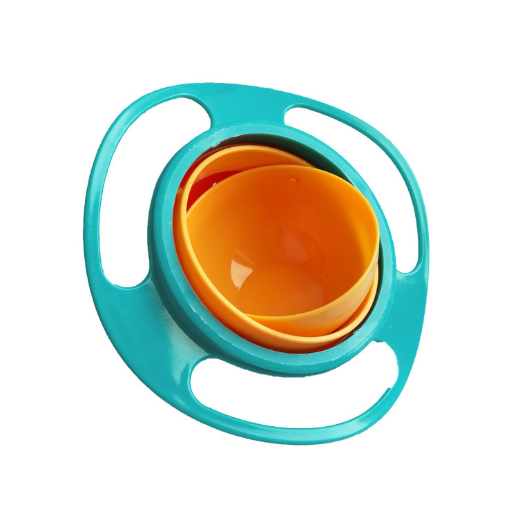 Bol anti-renversement pour bébé, modèle universel en forme gyroscope, pratique et spécialement pour enfant, se balance et tourne à 360°, matière alimentaire, vaisselle pour tout-petits: LightGreen