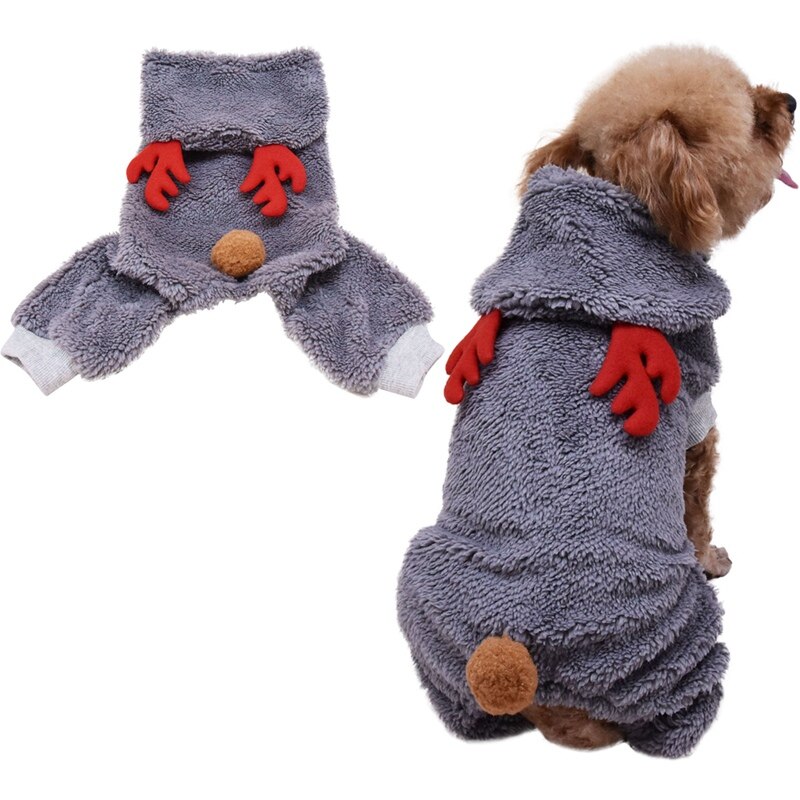 Honden Warme Kleding Fluwelen Hoodie Puppy Verdikking Jas Kerst Herten Cosplay Kostuum Voor Chihuahua Teddy Honden Product