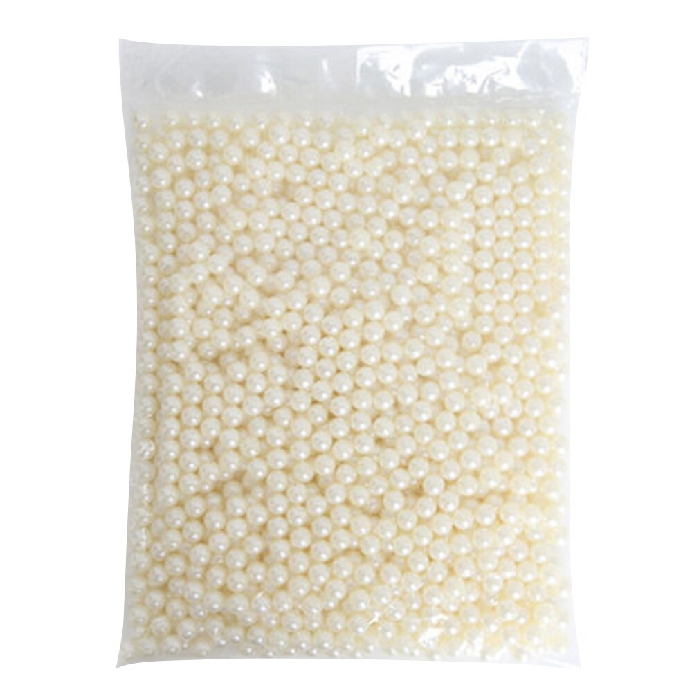 Caja acrílico transparente para guardar brochas de maquillaje, recipiente perlado de almacenamiento y organizador para cosméticos y para lápices de labios: White pearl