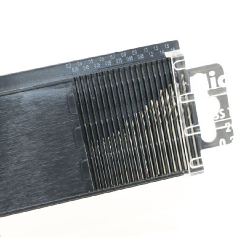 Minitaladro en miniatura HSS, juego de brocas helicoidales de 0,3mm-1,6mm, modelo artesanal con funda, herramienta de reparación, 20 Uds.