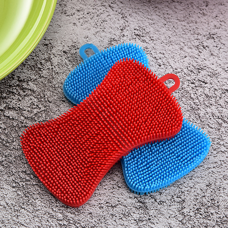3pz Spazzola per lavare i piatti in silicone Pentola Spugna lavasciuga Tampone abrasivo in silicone Pentola per frutta Spazzole per lavare Strumento per la pulizia della cucina