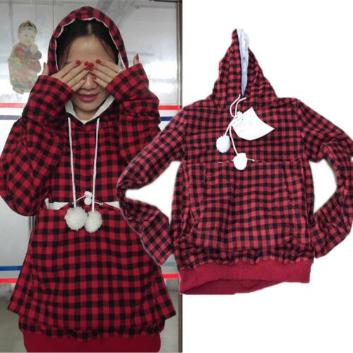 Emmababy gravidkläder för kvinnor hoodie stor ficka sällskapsdjur hund katt känguruhållare bärarrock påse toppar