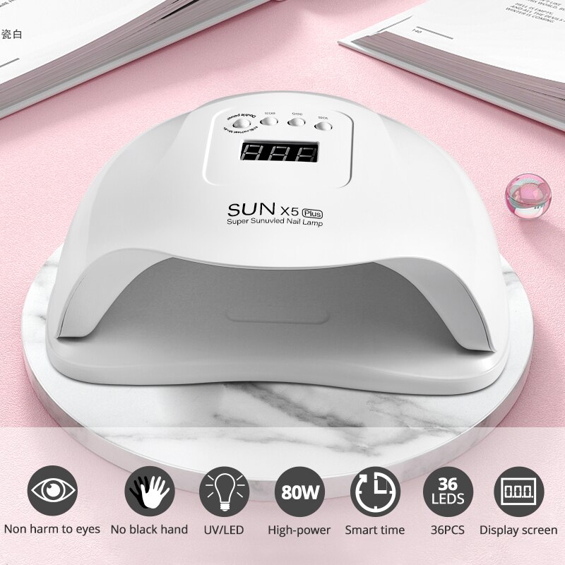 Diozo 80W Uv Led Nagel Lamp Nagels Droger Lamp UNX5 Plus Nagel Drogen Curing Manicure Art Tool Voor Alle soorten Gel Nagels Lampen 36 Leds