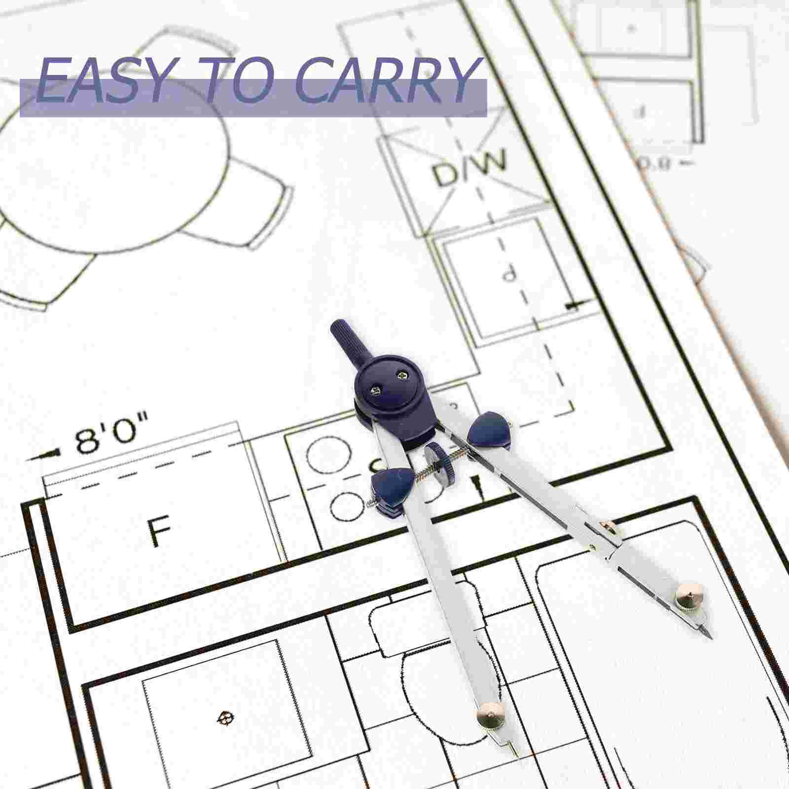 Compás de dibujo , suministros prácticos de dibujo, azul, 1 Juego de 7 piezas