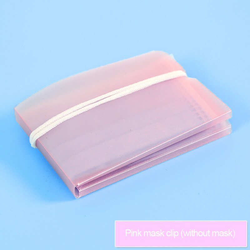 10 PCS PP Mask Storage Folder Foldable Temporary Storage Box Portable Plastic Bag Safe Storage Box Unisex Mask Storage Clip: pink