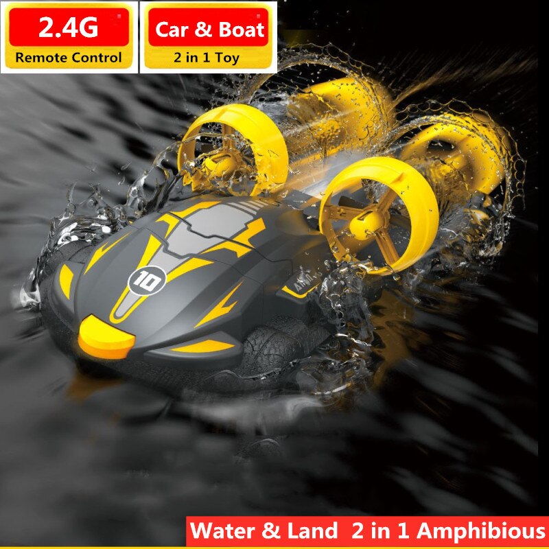 2 in 1 Amphibien Drift Auto Wasser Und Land Fahren Fernbedienung Luftkissenfahrzeug Kunststück-Auto Mit 3 stücke Batterie Hohe geschwindigkeit Auto Boote