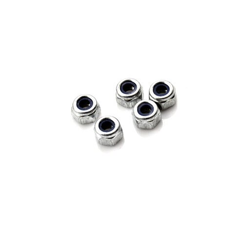 100 stk rustfritt stål sølvfarget nylock nyloninnsats sekskantlåsemuttere  m3 x 0.5mm