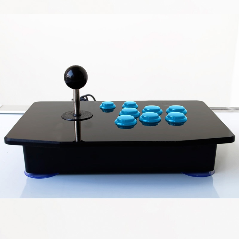Acrylic Zero Delay Arcade Fighting Stick USB Wired Computer Gaming Joystick Game Rocker Controller with 8 Buttons For PC Desktop