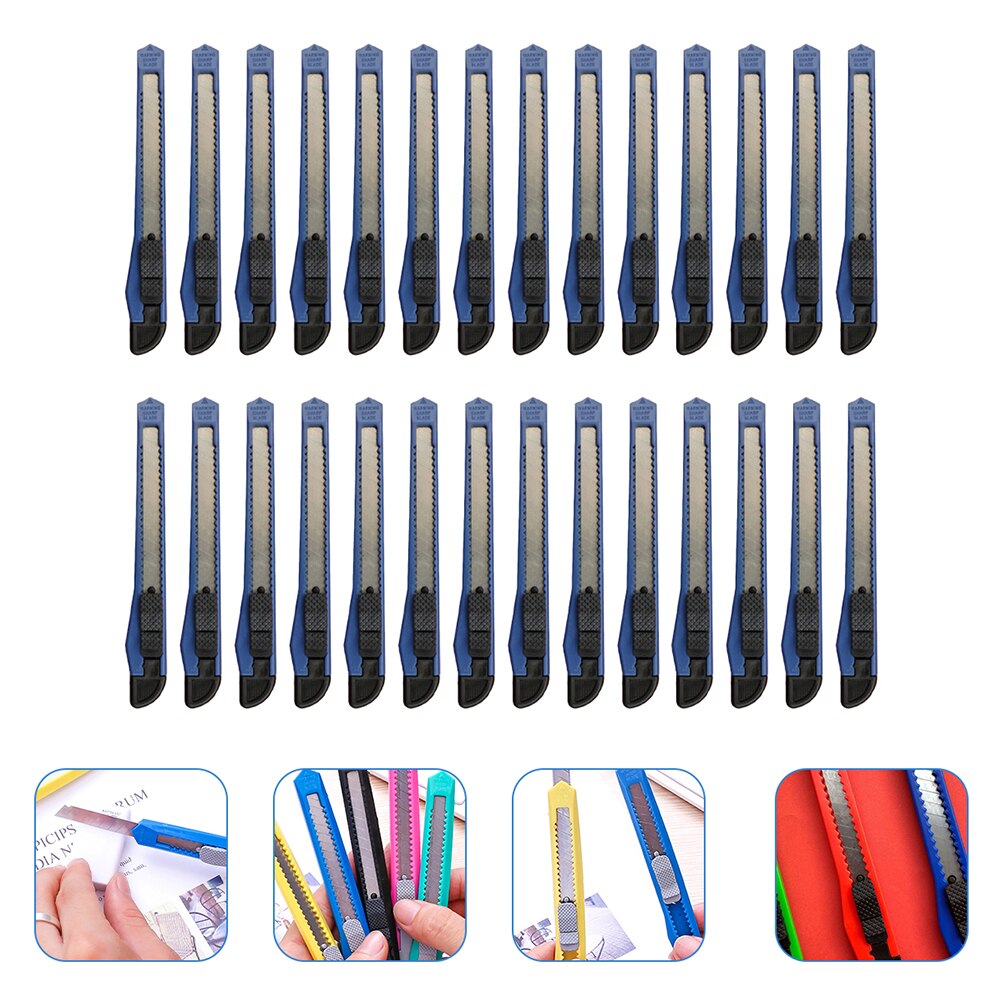 30Pcs Telescopic Box Cutters Metal Cutters Anti-rust Letter Cutters Portable Paper Cutter