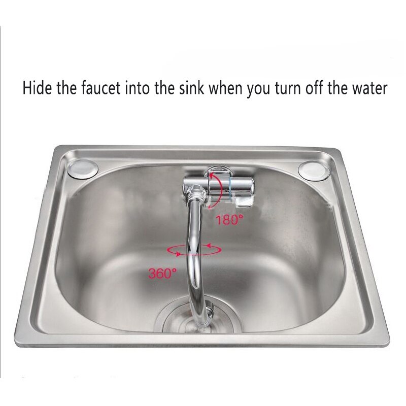 RV Accessories RV Folding 360 Rotation for Bathroom Deck Caravan Boat Mounted Faucet Kitchen Cold & Water Tap Universal 004