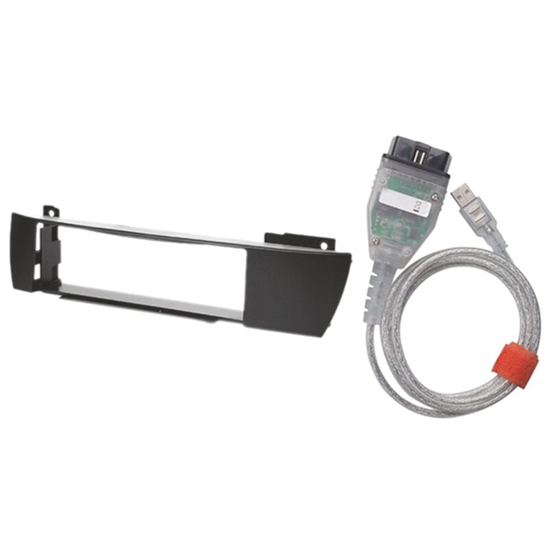 Inpa K + Dcan with Ft232Rl Chip Interface Obd2 Automotive Diagnostic Scanner with 1 Din Car Stereo Radio Trim Panel